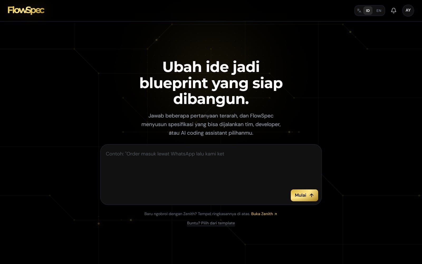 The FlowSpec landing page